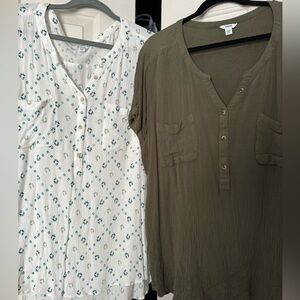 Sonoma Crinkle Gauze Short Sleeve Top Bundle XXL